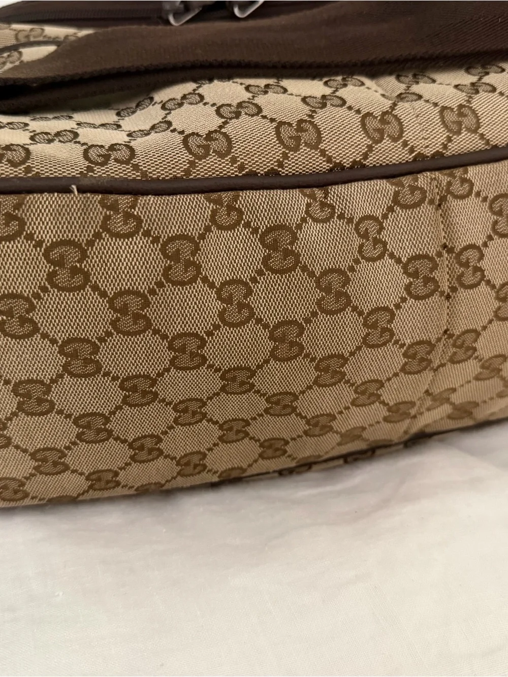 Gucci Brown/Tan GG Supreme Diaper Bag
